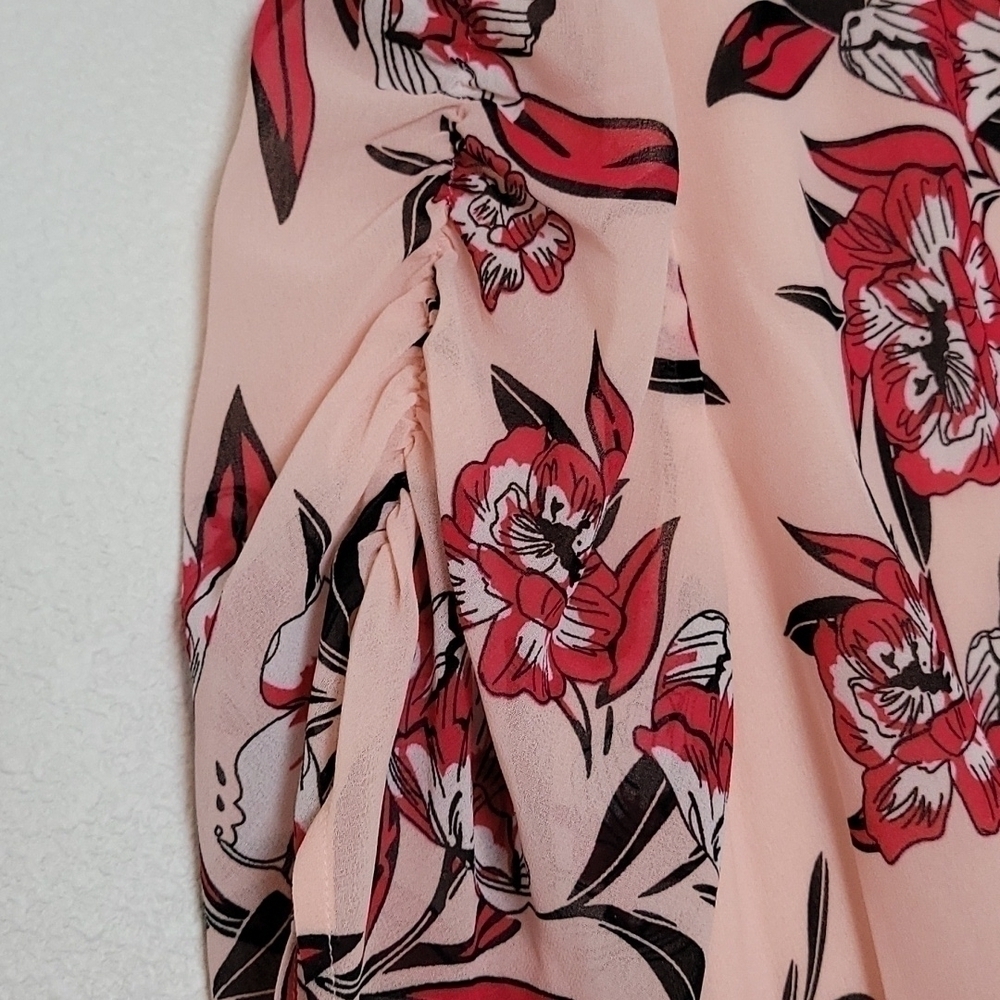NWT JAY GODFREY Earle Floral Ruched Party Dress Hibiscus 2 - Picture 4 of 7